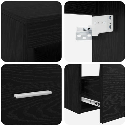 Badrumsmöbelset 3 st Svart 49,5 x 44,5 x 65,5 cm