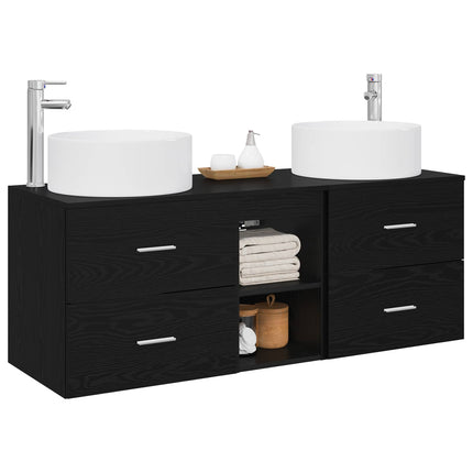Badrumsmöbelset 3 st Svart 49,5 x 44,5 x 65,5 cm