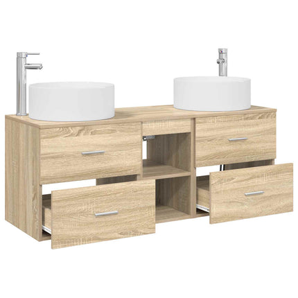 Badrumsmöbelset 3 st Sonoma-ek 49,5 x 44,5 x 65,5 cm