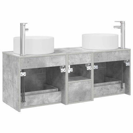 Badrumsmöbelset 3 st Betonggrå 49,5 x 44,5 x 65,5 cm