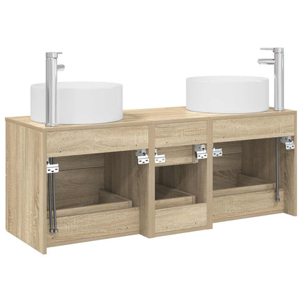 Badrumsmöbelset 3 st Sonoma-ek 49,5 x 44,5 x 65,5 cm