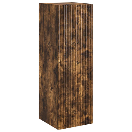 Badrumsmöbelset 5 st Rökt ek 33 x 34,5 x 100 cm Konstruerat trä