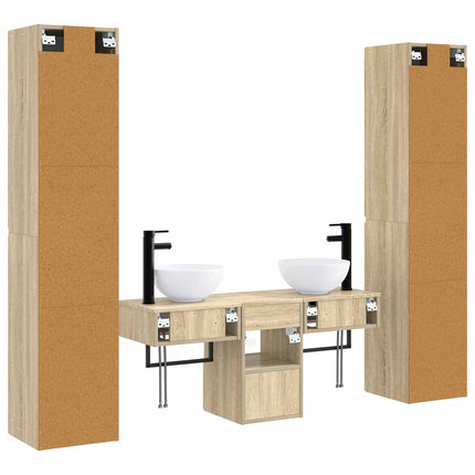 Badrumsmöbelset 5 st Sonoma-ek 33 x 34,5 x 160 cm