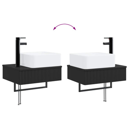 Badrumsmöbelset 5 st Svart 33 x 34,5 x 160 cm Konstruerat trä