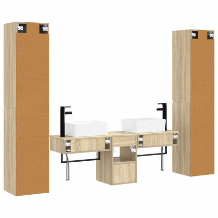 Badrumsmöbelset 5 st Sonoma-ek 33 x 34,5 x 160 cm