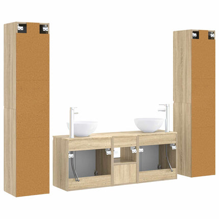 Badrumsmöbelset 5 st Sonoma-ek 33 x 34,5 x 160 cm