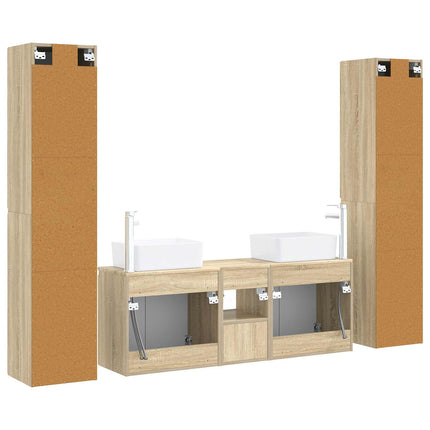 Badrumsmöbelset 5 st Sonoma-ek 33 x 34,5 x 160 cm