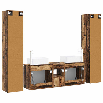 Badrumsmöbelset 5 st Gammalt trä 33 x 34,5 x 160 cm