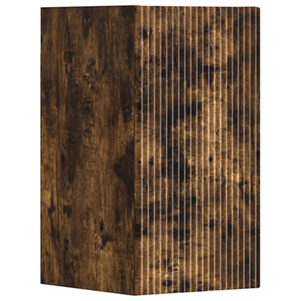 Badrumsmöbelset 3 st Rökt ek 33 x 34,5 x 160 cm Konstruerat trä