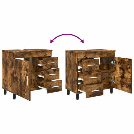 Badrums vaskenhet Rökt ek 60 x 35 x 60 cm Konstruerat trä