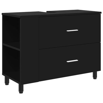 Badrums vaskenhet Svart 80 x 35 x 60 cm Konstruerat trä
