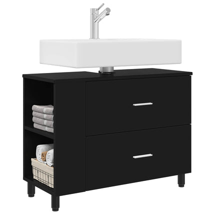 Badrums vaskenhet Svart 80 x 35 x 60 cm Konstruerat trä