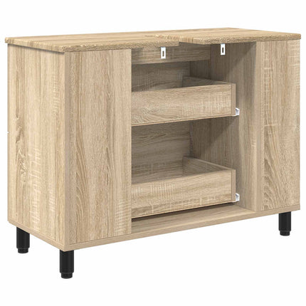 Badrums vaskenhet Sonoma-ek 80 x 35 x 60 cm Konstruerat trä