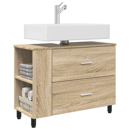 Badrums vaskenhet Sonoma-ek 80 x 35 x 60 cm Konstruerat trä