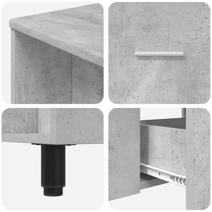 Badrums vaskenhet Betonggrå 80 x 35 x 60 cm Konstruerat trä