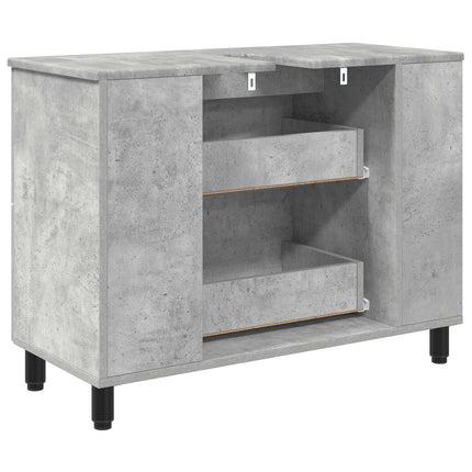 Badrums vaskenhet Betonggrå 80 x 35 x 60 cm Konstruerat trä