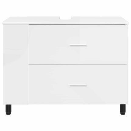 Badrums vaskenhet Vit högglans 80 x 35 x 60 cm Konstruerat trä