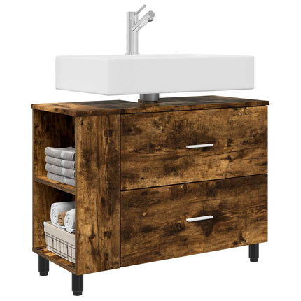 Badrums vaskenhet Rökt ek 80 x 35 x 60 cm Konstruerat trä