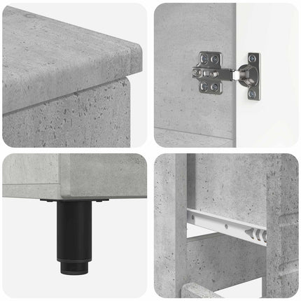 Badrums vaskenhet Betonggrå 60 x 35 x 80 cm Konstruerat trä
