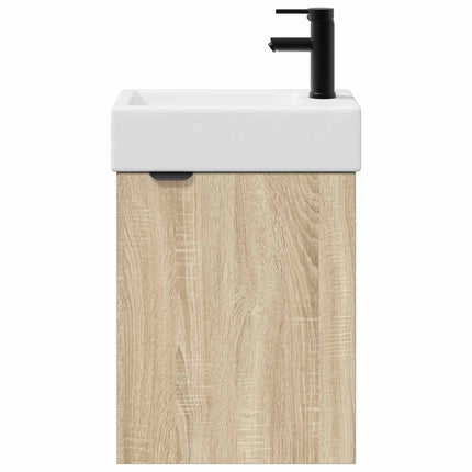 Badrumsspegel med kran Sonoma-ek 45,5 x 22,5 x 84 cm