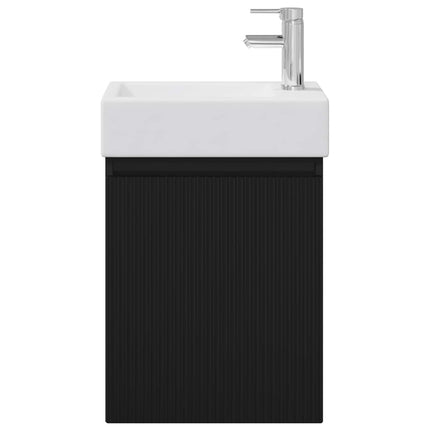 Badrumsspegel med kran Svart 45,5 x 22,5 x 84 cm