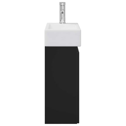 Badrumsspegel med kran Svart 45,5 x 22,5 x 84 cm