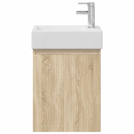 Badrumsspegel med kran Sonoma-ek 45,5 x 22,5 x 84 cm