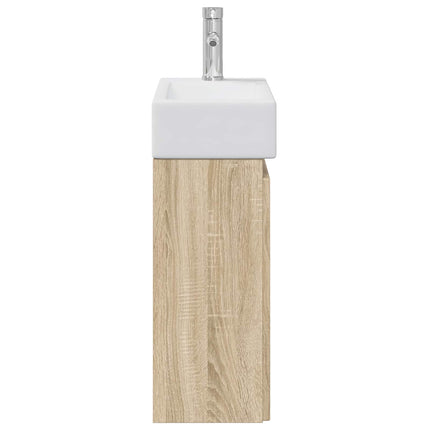Badrumsspegel med kran Sonoma-ek 45,5 x 22,5 x 84 cm