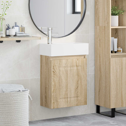 Badrumsspegel med kran Sonoma-ek 45,5 x 22,5 x 84 cm
