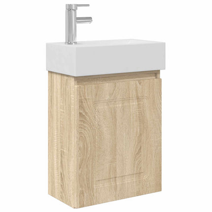 Badrumsspegel med kran Sonoma-ek 45,5 x 22,5 x 84 cm