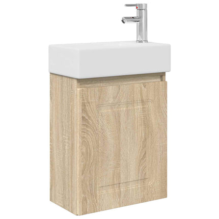 Badrumsspegel med kran Sonoma-ek 45,5 x 22,5 x 84 cm
