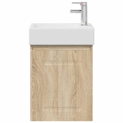 Badrumsspegel med kran Sonoma-ek 45,5 x 22,5 x 84 cm