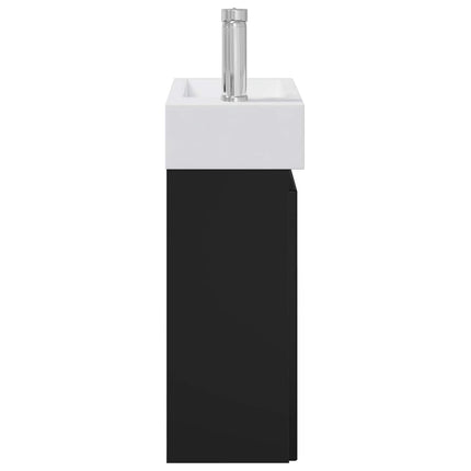 Badrumsspegel med kran Svart 45,5 x 25,5 x 84 cm