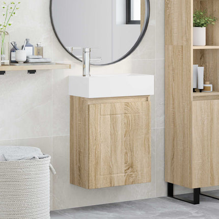 Badrumsspegel med kran Sonoma-ek 45,5 x 25,5 x 84 cm