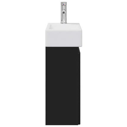 Badrumsspegel med kran Svart 45,5 x 25,5 x 84 cm