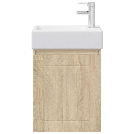 Badrumsspegel med kran Sonoma-ek 45,5 x 25,5 x 84 cm