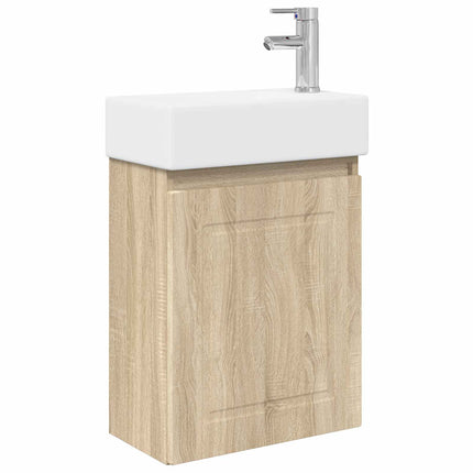 Badrumsspegel med kran Sonoma-ek 45,5 x 22,5 x 84 cm