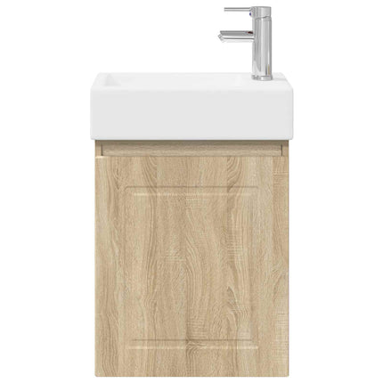 Badrumsspegel med kran Sonoma-ek 45,5 x 22,5 x 84 cm