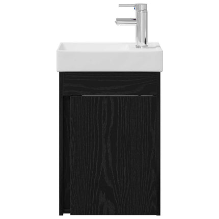 Badrumsspegel med kran Svart ek 40,5 x 22,5 x 62 cm