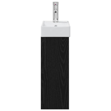 Badrumsspegel med kran Svart ek 40,5 x 22,5 x 62 cm