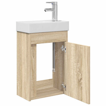 Badrumsspegel med kran Sonoma-ek 40,5 x 22,5 x 62 cm