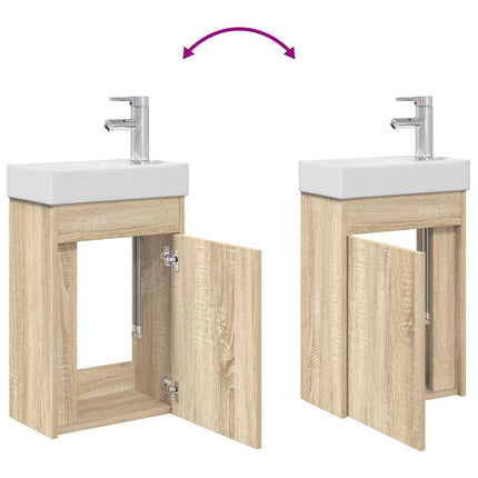 Badrumsspegel med kran Sonoma-ek 40,5 x 22,5 x 62 cm