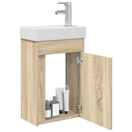Badrumsspegel med kran Sonoma-ek 40,5 x 22,5 x 62 cm