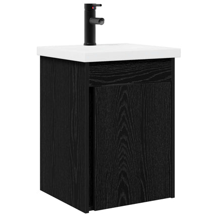 Badrumsspegel med kran Svart ek 42 x 40 x 74,5 cm