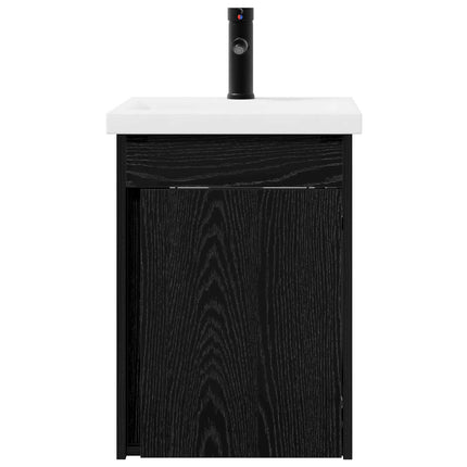 Badrumsspegel med kran Svart ek 42 x 40 x 74,5 cm