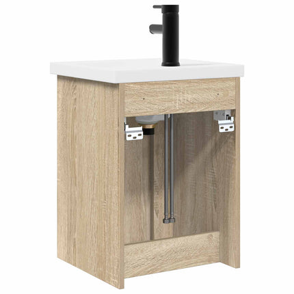 Badrumsspegel med kran Sonoma-ek 42 x 40 x 74,5 cm