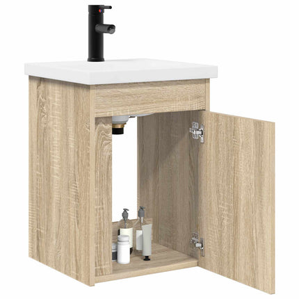 Badrumsspegel med kran Sonoma-ek 42 x 40 x 74,5 cm