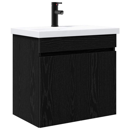 Badrumsspegel med kran Svart ek 61 x 40 x 74,5 cm