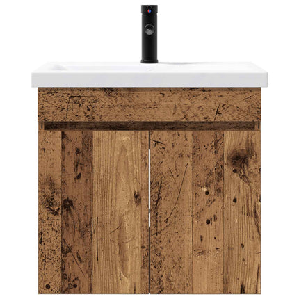 Badrumsspegel med kran Gammalt trä 61 x 40 x 74,5 cm
