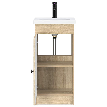 Badrumsspegel med handfat Sonoma-ek 42 x 40 x 84,5 cm